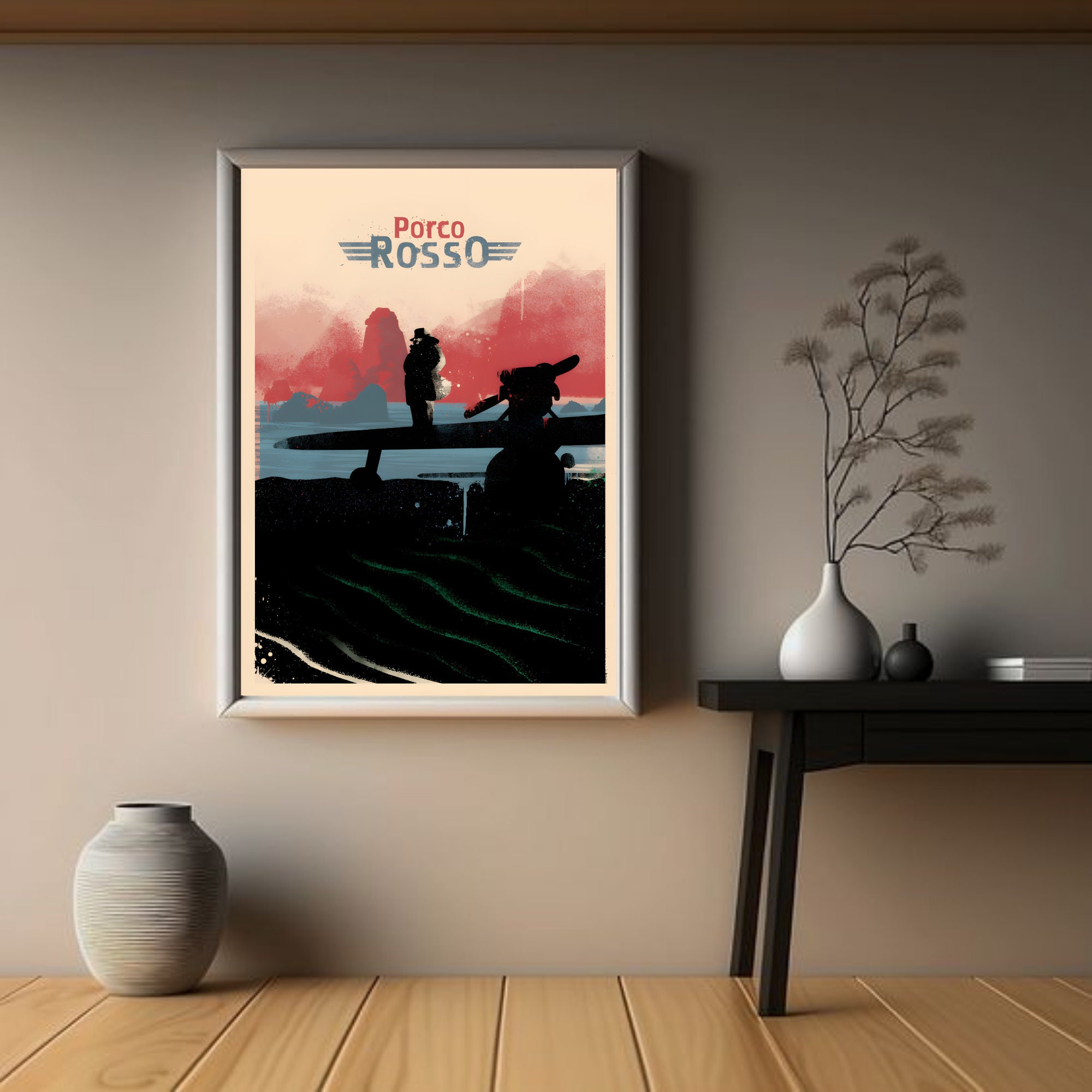Porco Rosso Poster, Porco Rosso Wall Art, Studio Ghibli Print,