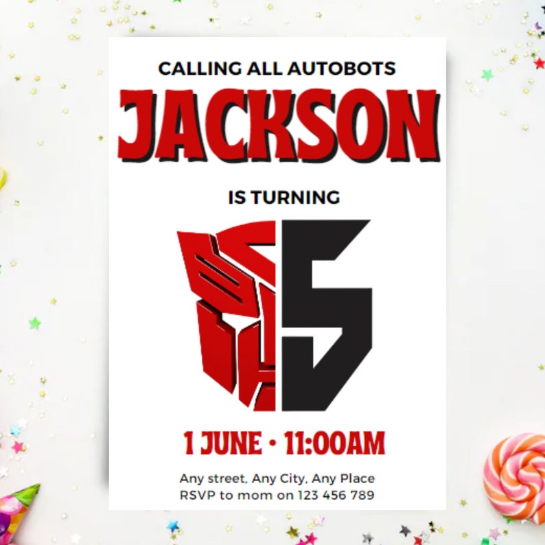 Transformers Birthday Invitation | Customizable and Printable Template ...