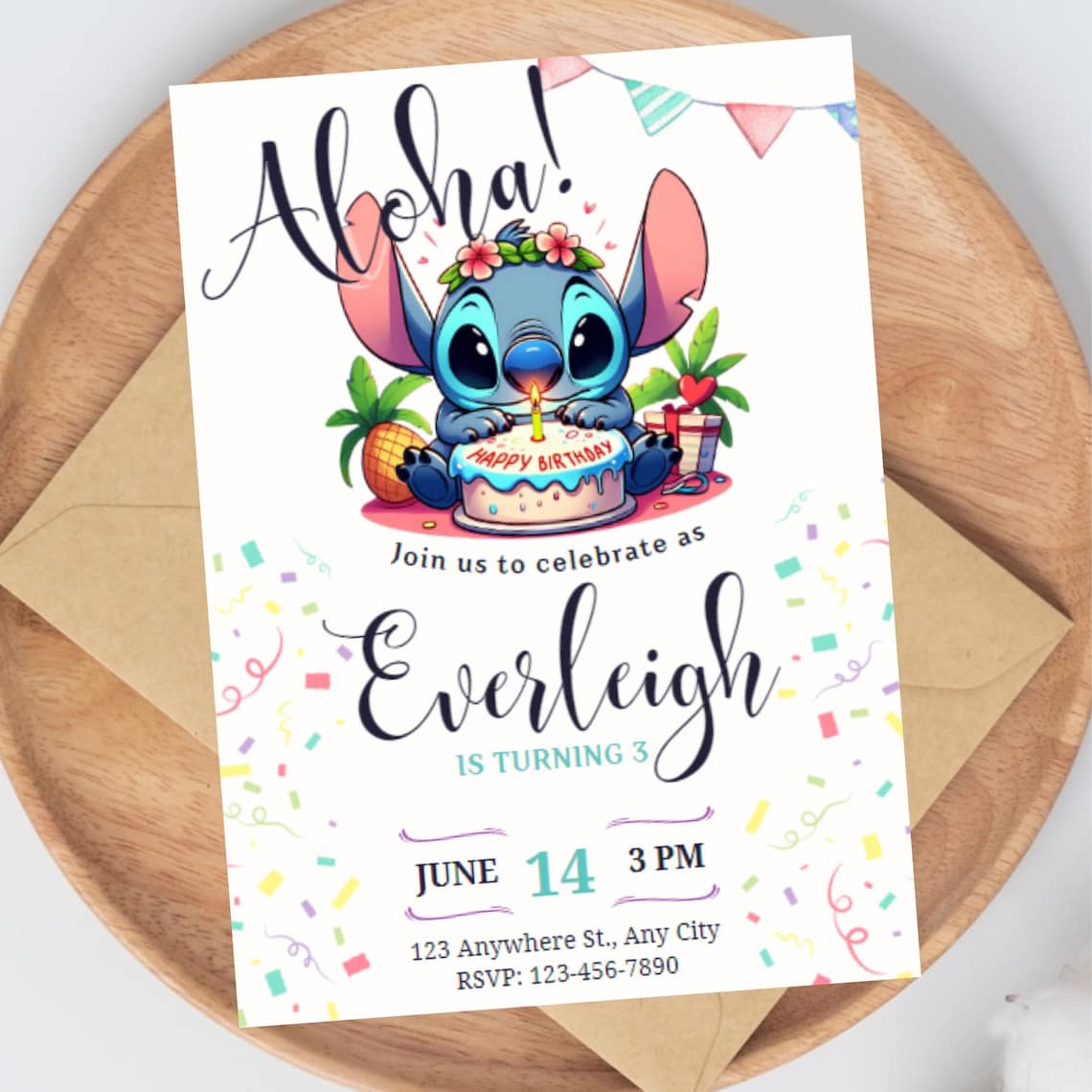 Stitch Birthday Invitation Template Full Customizable on Canva Instant Stitch Birthday Invitation Template Full Customizable on Canva Instant