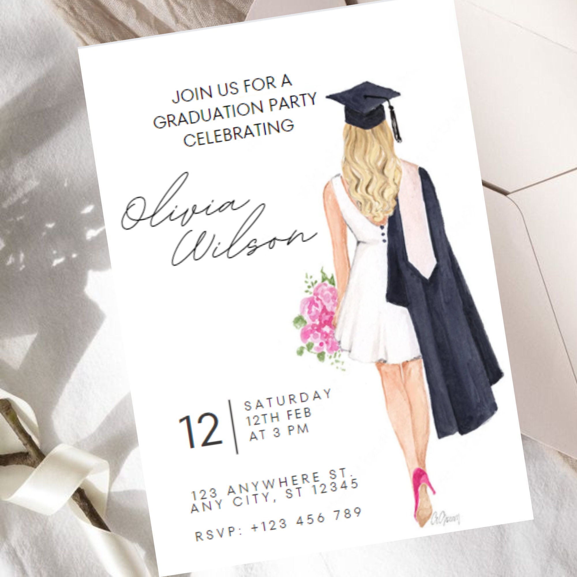graduation-party-invitation-template-editable-customizable-print-or-digital-invite-minimalistic-graduation-announcement-etsy for Free Printable Graduation Party Invitation Templates Graduation Party Invitation Template, Editable, Customizable, Print or Digital Invite, Minimalistic, Graduation Announcement - Etsy for Free Printable Graduation Party Invitation Templates