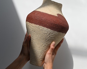 Vaas - Mix van rood en wit steengoed