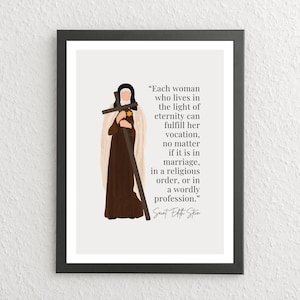 Printable Saint Edith Stein Quote Poster | Catholic Saints Art, CCD, Religious Classroom Decor, Modern Minimalist Design, Instant Download