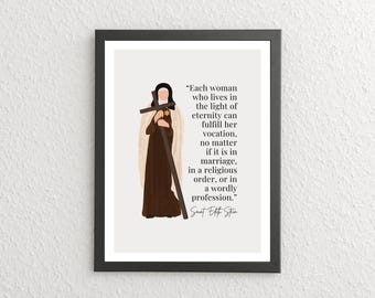 Printable Saint Edith Stein Quote Poster | Catholic Saints Art, CCD, Religious Classroom Decor, Modern Minimalist Design, Instant Download