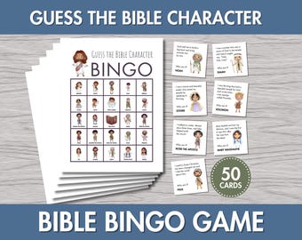 Guess the Bible Character BINGO | Christian Religious Game, Bible Learning Activity, Instant Download, Classroom Activity, Sunday School