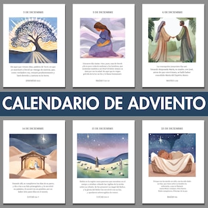 Cartes imprimables de l'Avent ESPAGNOL | 25 Tarjetas Para Adviento, Calendario de Adviento de la Historia de la Natividad, Téléchargement instantané, DIY