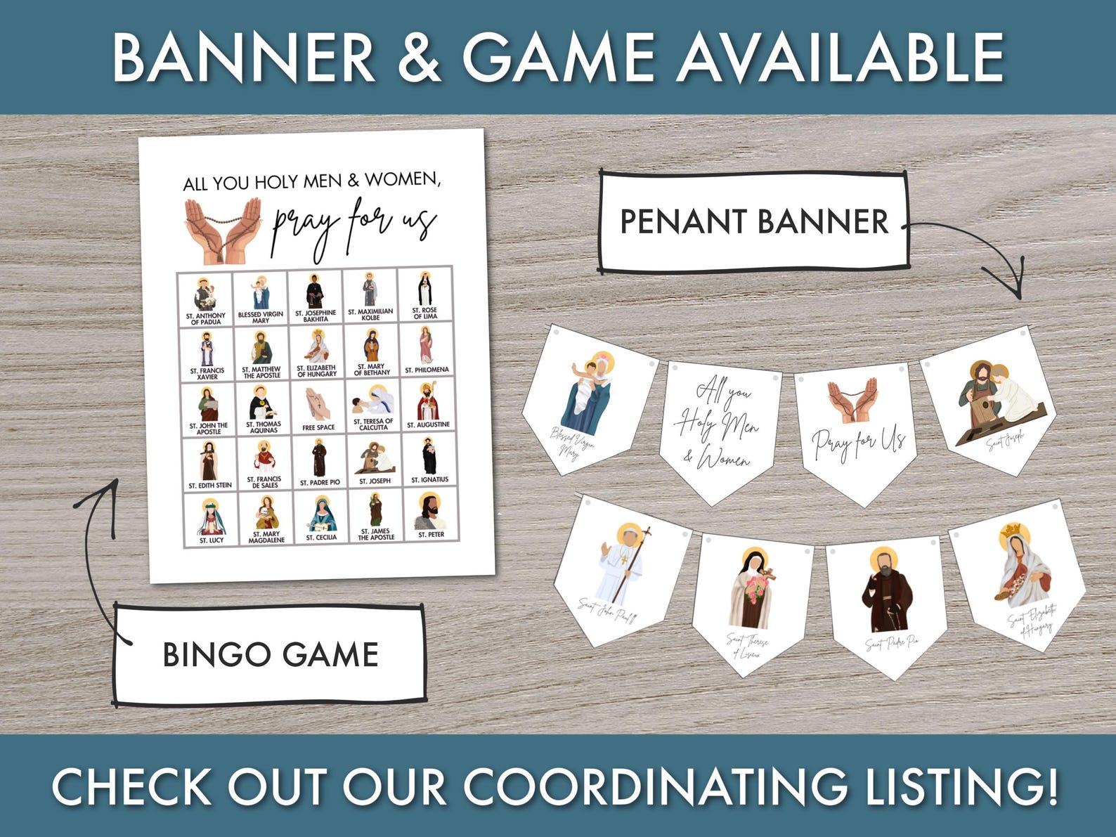 Printable Catholic Saints BINGO | All Saints' Day Party Game, CCD ...