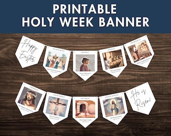 Printable Holy Week Banner: Bible Verse Easter Decor (Digital Download)