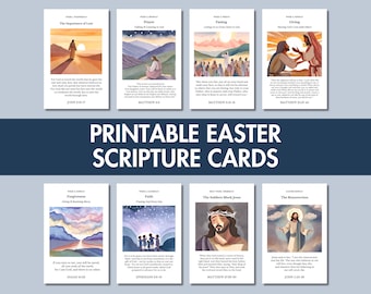 Printable Lenten Scripture Cards: Watercolor Bible Verses (Digital Download)