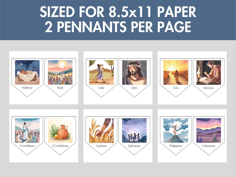New Testament Books of the Bible Banner: Watercolor Sunday School Decor ...