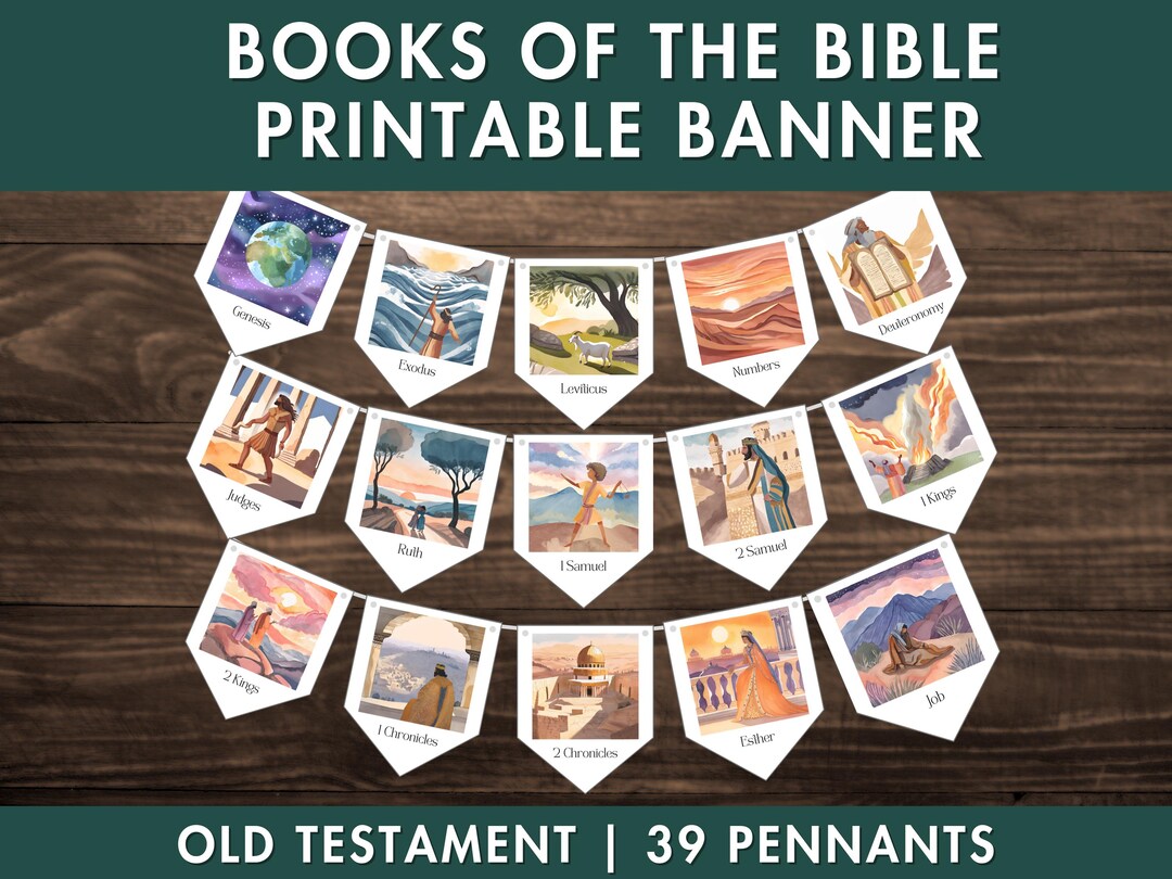 Old Testament Banner: Watercolor Books of the Bible, Sunday School ...