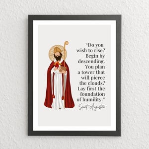 Printable Saint Augustine Quote Poster | Catholic Saints Art, CCD, Religious Classroom Decor, Modern Minimalist Design, Instant Download