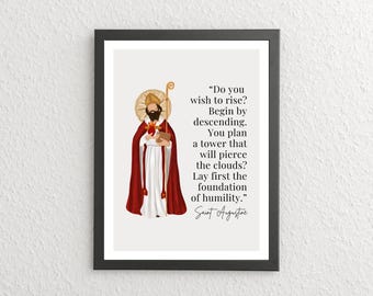 Printable Saint Augustine Quote Poster | Catholic Saints Art, CCD, Religious Classroom Decor, Modern Minimalist Design, Instant Download