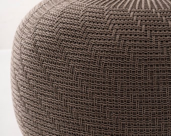 Hand-Knit Poufs Ottoman | Child-Safe Round woven | Indoor & Outdoor | Various Colors | 50x37cm