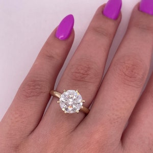 2 carat natural diamond ring 6 prong solitaire ring, natural engagement ring 14k yellow gold , real diamond