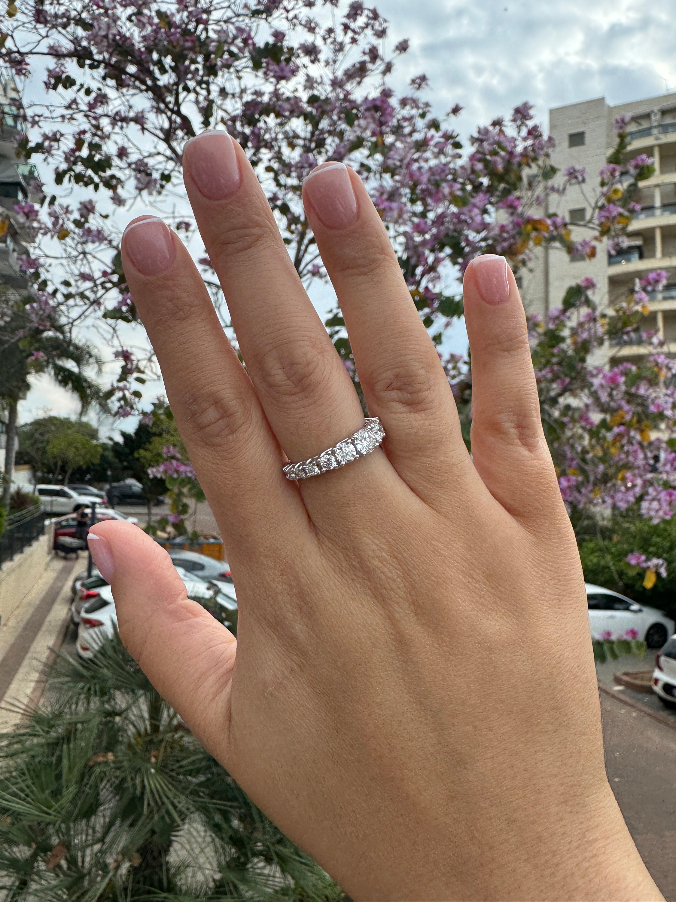 2 Karat Diamanten im Rundschliff Eternity Band Graduierten D Farbe VVS Klarheit Lab grown Diamanten Jubilaums Ehering 14 karatiges WeiB und Gelbgold Etsy