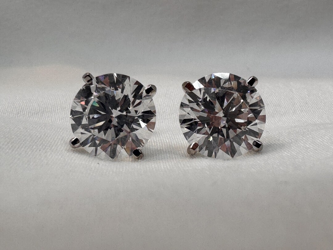 5 Carat Diamond Stud Earrings E Color Vvs2 Clarity IGI Certified Lab ...