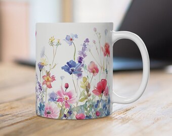 Keramik Tasse Becher Wildblumen Tasse Blumen Kaffeetasse Geburtstagsgeschenk Geschenke für Frauen Mama Oma Beste Freundin