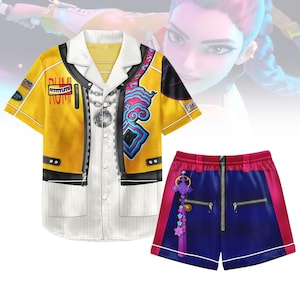 Rumi Huntrix Short Satin Pajamas, Rumi Costume Pajamas, Kpop Demon Hunters Cosplay Satin Pajamas, Kpop Demon Hunters Huntrix Sleepwear
