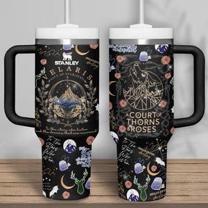 Vaso Velaris Acotar de 40 oz, vaso City Of Starlight, vaso de café The Night Court, vaso Book Lover, vaso Sarah J Maas