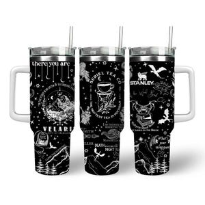 Vaso de café Acotar The Night Court de Velaris, vaso de 40 oz Court Of Dreams, vaso de acero inoxidable Acotar Velaris, vaso Sarah J Maas