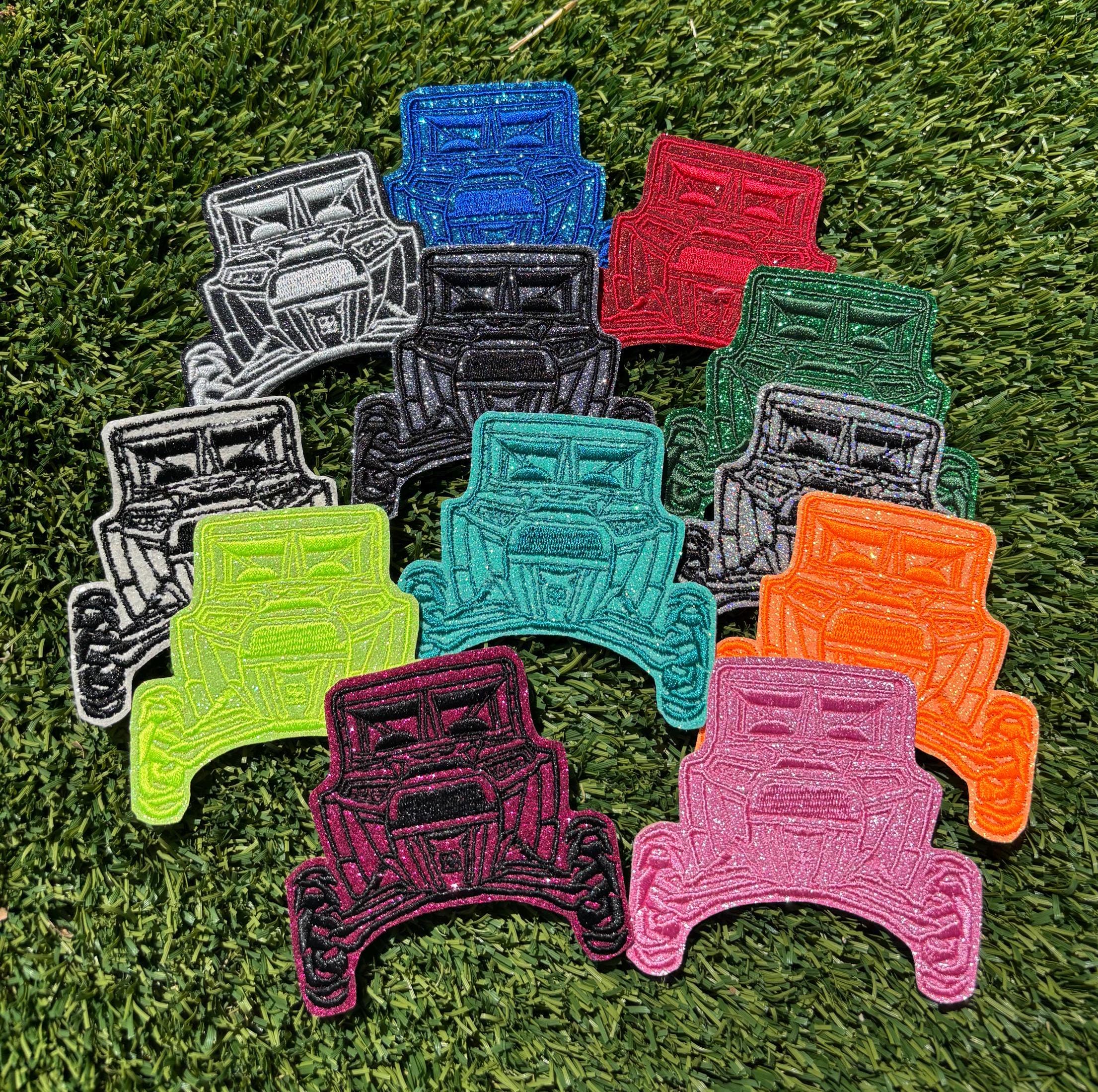 Side by Side Gestickter Glitzer Patch