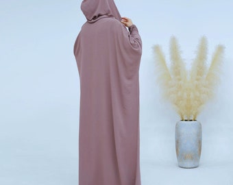 Robe Abaya à capuche avec sous-capuche, robe islamique musulmane de l'Aïd pour femme Abaya robe modeste caftan long kimono femme Abaya Eid Ramadan Hijab Maxi