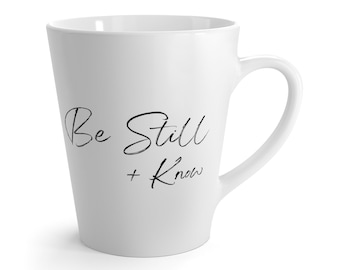 Christian Gift Coffee Mug | Be Still + Know | Elegant 12 oz. Scripture Tea Mug | Bible Study Gift | Religious Inspirational Teacher Gift