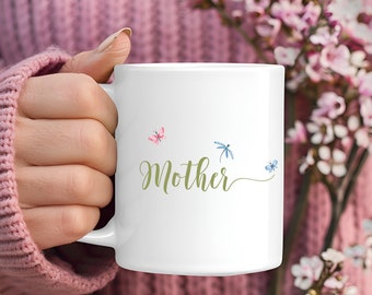 Mother's Day Gift Mug | Mother Definition Cup | Mother Affirmation | Wild Flower Mom Mug | Appreciation Coffee Mug | Mom Floral Coffee Cup