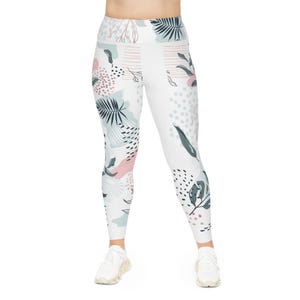Floral Plus Size Leggings: Comfortable, Stylish, Everyday Wear, Workout Gear, Yoga Pants, Gift for Her, Casual Fashion