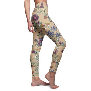Floral Print Casual Leggings, Gift for Her, Trendy Everyday Wear