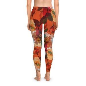 Floral Stretchy Leggings | Vibrant Fitness Wear, Active Leggings, Workout Bottoms, Cozy Loungewear, Gift for Her