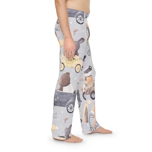 Whimsical Animal Pajama Pants for Men, Cozy Nightwear, Sleep Pants for Adults, Perfect Gift for Birthdays or Holidays