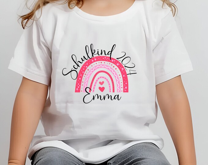 Shirtracer T-Shirt Mädchen 'Schulkind 2025' – Einschulungsgeschenk Mit Schmetterlingsmotiv