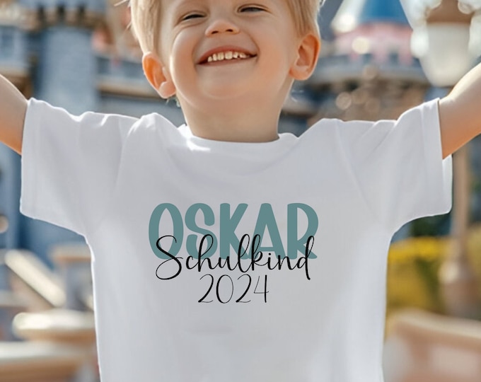 Schulkind 2025 T-Shirt Personalisiert - Einhorn Motiv Zur Einschulung