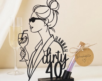 Personalized 40th birthday money gift with name and age, 3D stand as a birthday present for women