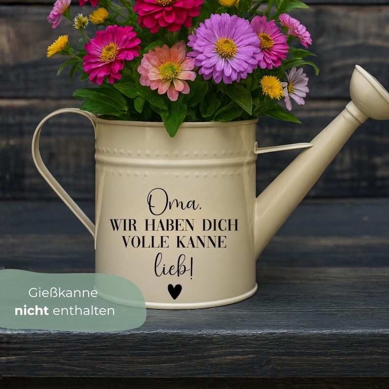 Stickers for watering cans, gift idea for grandma and grandpa, DIY gift, birthday present for grandma and grandpa image 1