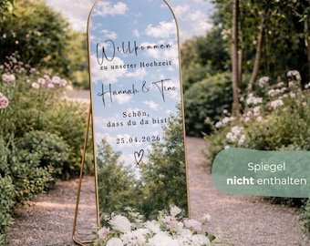 Personalisierter Aufkleber für Hochzeit, Willkommen Aufkleber für Spiegel, Personalisierte Hochzeitsdeko