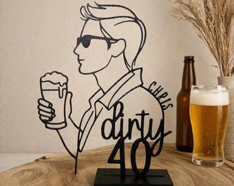 Geschenk zum 40. Geburtstag personalisiert mit Name und Alter, Geburtstagsgeschenk Männer, 3D-Aufsteller Deko