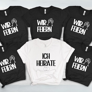 JGA T-Shirts, T-Shirts for Hen Party, T-Shirts for Bachelor Party, I&#39;m getting married, we&#39;re celebrating, JGA Shirts Black and White