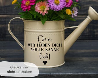 Aufkleber für Gießkanne, Geschenkidee für Oma und Opa, DIY Geschenk, Geburtstagsgeschenk für Oma und Opa