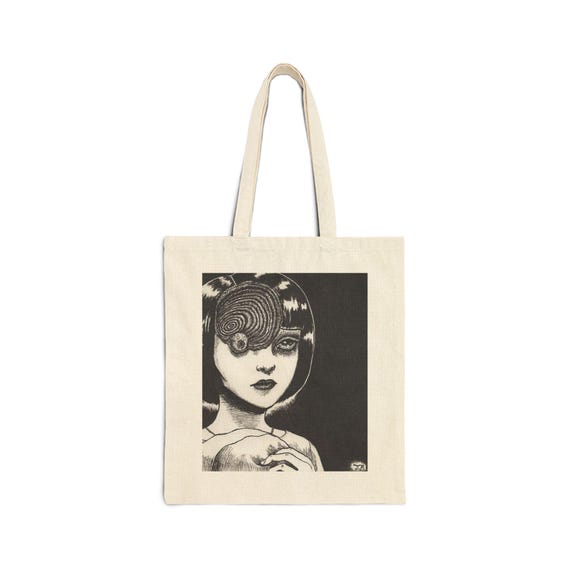 Tote Bag, Uzumaki Junji Ito Manga Page Hand Drawn Black Ink Pen