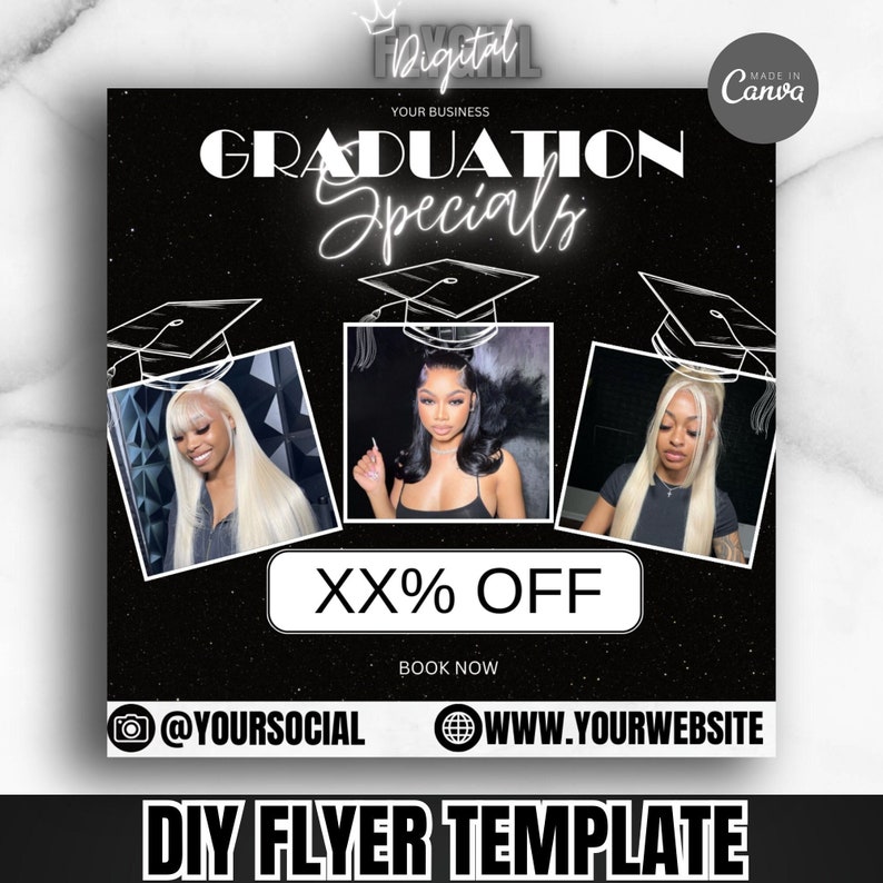 Graduation Specials, Graduation Booking Flyer, Graduation Hairstylist ...