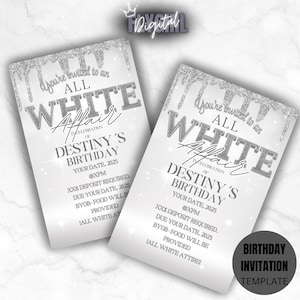 All White Affair, All White Affair Flyer, All White Party Invitation, Party Invitation, Party Flyer, Canva Flyer, White Party Template