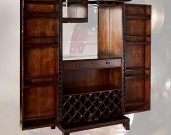 Wine & Bar Cabinet – Wooden Home Storage Rack Furniture