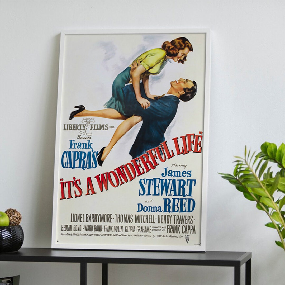 It's a Wonderful Life Movie Poster, Classic Vintage Film Poster, Room ...
