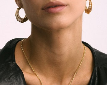 14K Solid Gold Cable Chain Necklace: Dainty Layering Jewelry