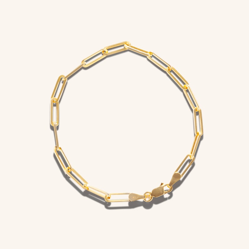 10K Solid Gold Paperclip Anklet Bracelet, 1.8mm Chain, 9 Inches - Delicate Summer Jewelry GA05
