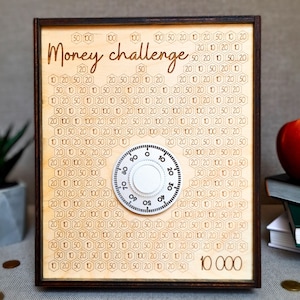 10000 saving box, money saving challenge, Cash box, Reusable piggy bank, Savings challenge binder