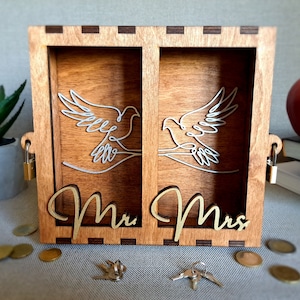 Couple piggy bank, Saving box for her and him, Wife husband savings, Couple money challenge