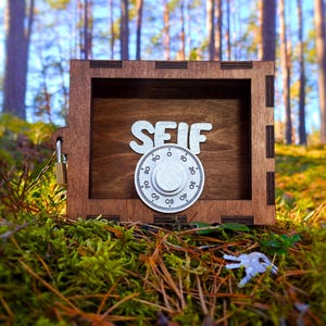 Seif piggy bank, Saving box wooden, Cash box, money saver, coin bank